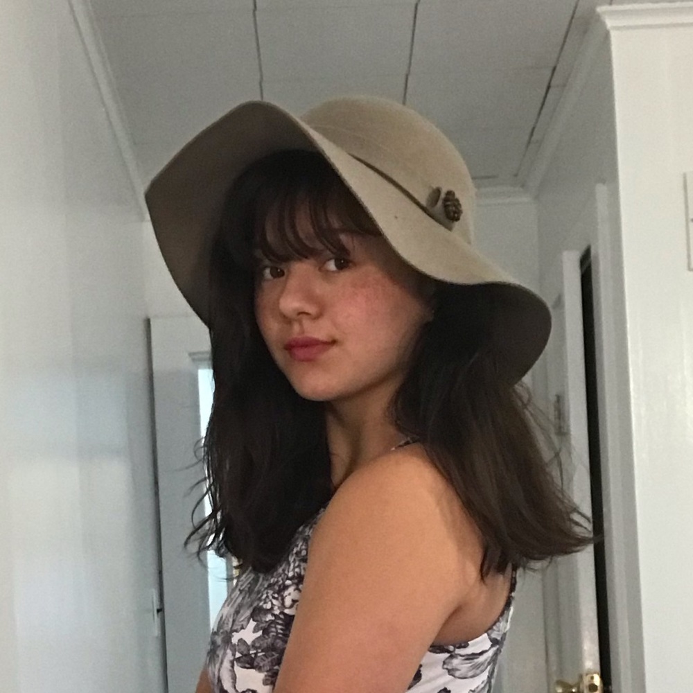 Taupe floppy hat